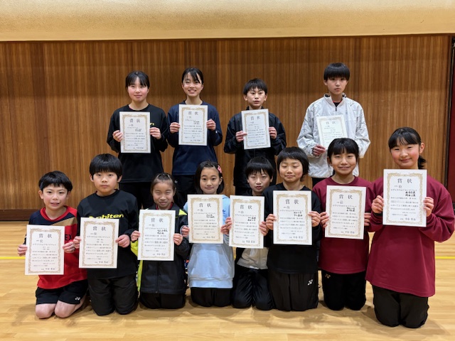 第59回小松市総合選手権大会【小学生・中学生ダブルスの部】結果のご案内2026年1月31日
